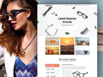 Sunglass - Free Ecommerce PSD Template eye glasses glasses glasses shop glasses website optical optical clinic optical shop optical store optics optics shop optometry psd template psd templates shop