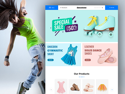 Dancewear eCommerce Store ballet ballet studio contempo dance dance club dance studio dancing dancing studio ecommerce store fitness jazz pilates salsa