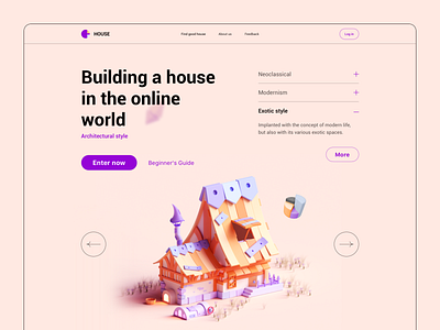 Build a house 3d design ui web