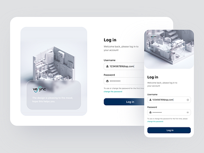 Login 3d design ui web