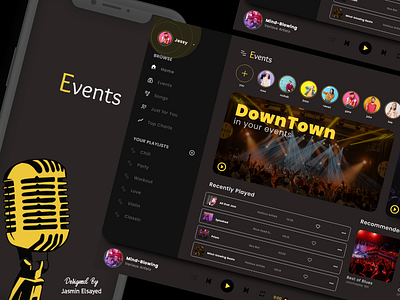 Music Events design dribbble events festival mobile mobile app playlist songs stories ui ui ux user experience userinterface ux web website