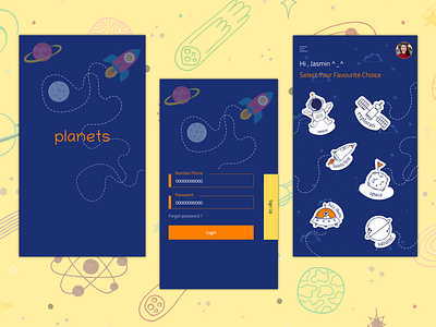 planets app app colors design kids moon photoshop planet planets rocket rockets space ui uiux universe ux xd design