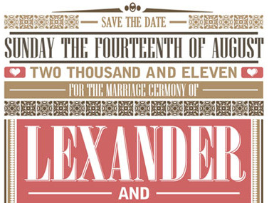 Save the Date. typography wedding invite