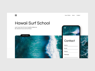Hawaii Surf School Concept adobe xd concept design education hawaii idea mockup school surf surfing ui ux web website