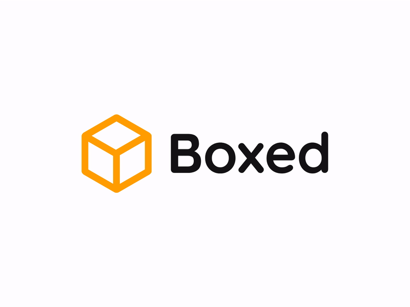 Boxed Delivery Logo Animation animation branding concept delivery design flat icon idea logo minimal motion design motion graphic typography vector