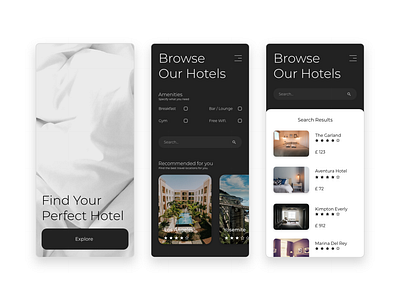 Hotel Finder App Concept adobe xd app concept design hotel idea mobile mobile app search travel ui ux