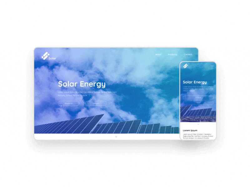 Solar Homepage Timelapse adobe xd animation branding concept design idea logo photoshop ui ux website