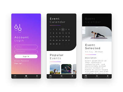 Gravity Gymnastics - App Concept adobe xd app branding concept design idea logo mobile mobile app ui ux