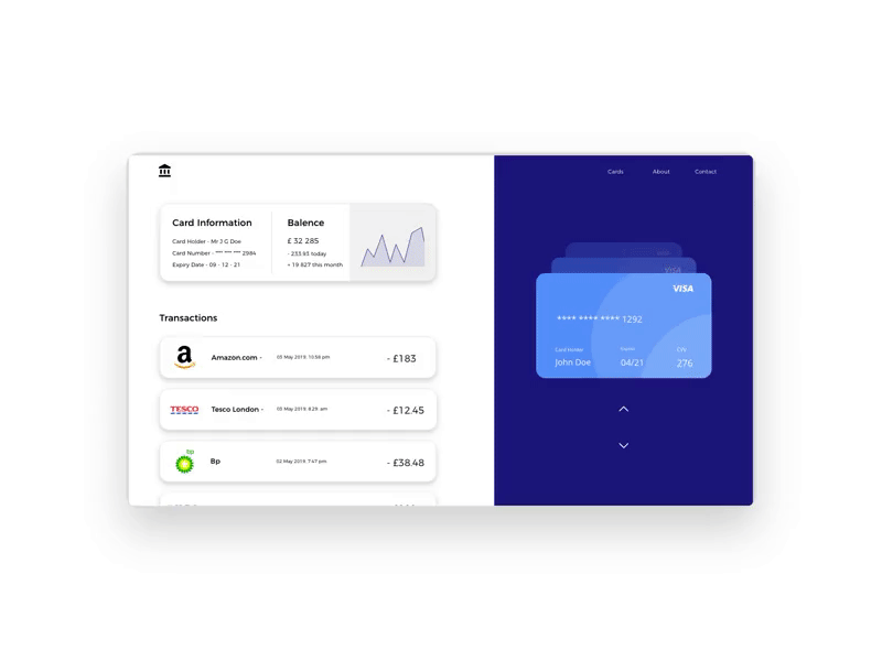 Mi Banking Dashboard Concept adobe xd animation app banking banking app concept dashboard dashboard design design mobile motion design ui ux web website