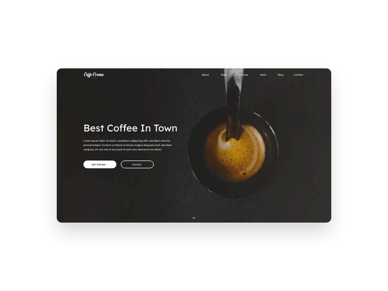 Caffe Crema Website Concept adobe xd after effect animation concept design gif logo typography ui ux web website