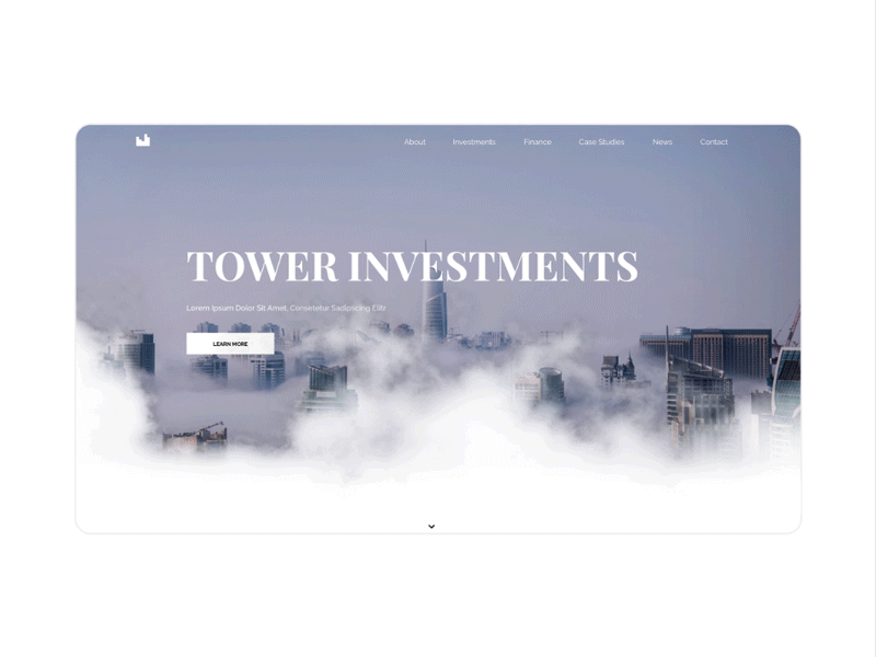 Tower Investments Website Animation adobe xd animation concept design idea minimal motion design ui ux web website