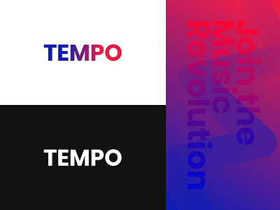 TEMPO Logo Concept adobe xd brand brand design branding concept design flat gradient icon idea logo minimal music typography vector