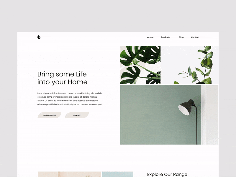 Green Homes Website Concept adobe xd animation concept decorations design flat homepage motion motion design shopping ui ux website