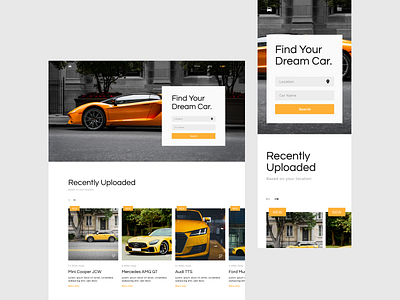 Car Search Website Concept adobe xd car cars concept design idea mobile search ui ux web website