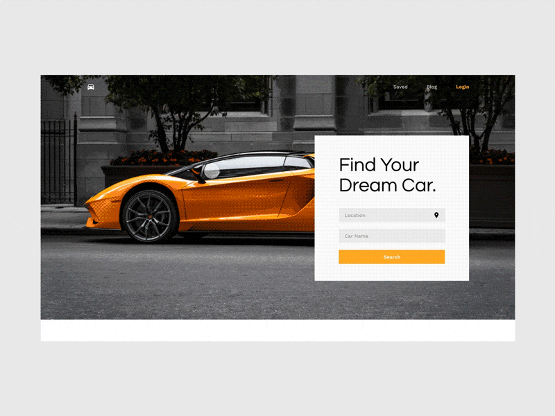 Car Search Website adobe xd animation concept design flat motion design motion graphic ui ux web website