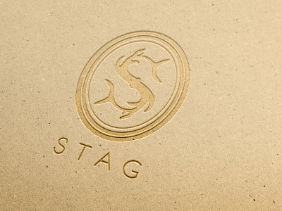 stag logo, embossed branding embossed identity logo stag