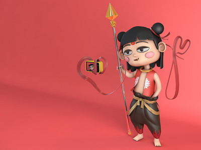 C4D | NEZHA ' s Selfie 3d c4d character design