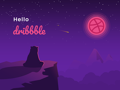 Lonely bear. bear hello dribbble illustration