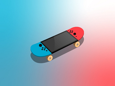 Switch flip illustration nintendo sk8 skate skateboard skateboarding switch vector