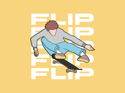 Skater Kickflip flip illustration kickflip sk8 skate skateboard skateboarding skater tricks typogaphy vector