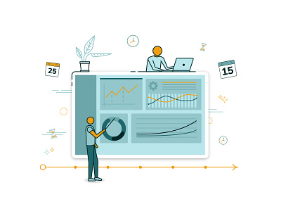 return of investment illustration dashboard data illustration roi statistics time