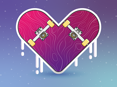 Skate love heart illustration love lovely sk8 skate skateboard skateboarding vector