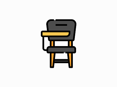 Lecture chair chair desk education filled furniture icon illustration lecture university vector