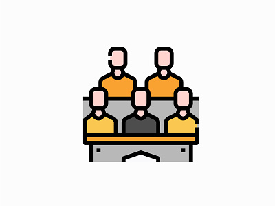 Lecture room class filled icon illustration lecture people room training university vector workshop