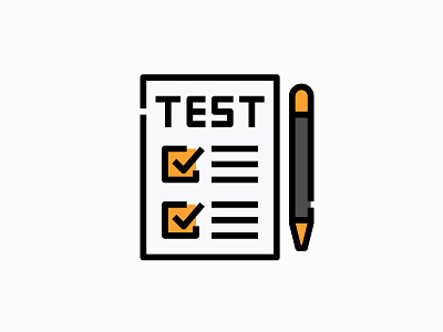 Test checklist document education exam file filled icon illustration list test vector