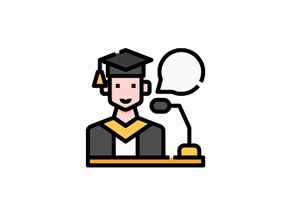 Graduation avatar education filled graduation icon illustration logo podium student user vector