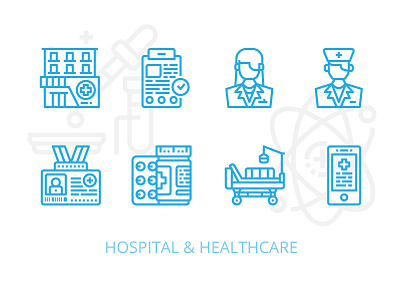 Hospital icons set doctor healthcare hospital icons laboratory line medical medicine nurse service symbols