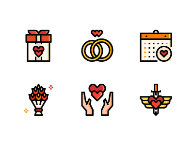 Wedding Elements icon filled icon love romance valentine wedding