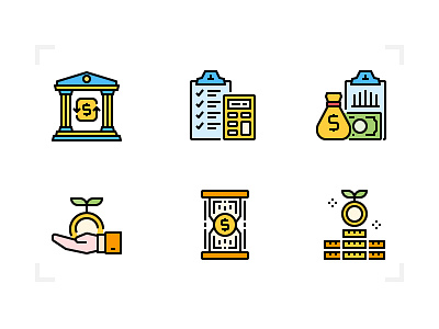 Economic Filled icon business economic filled financial icon set