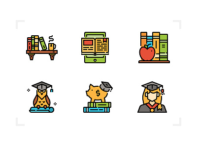 Education Icons books education filled icon leaning school