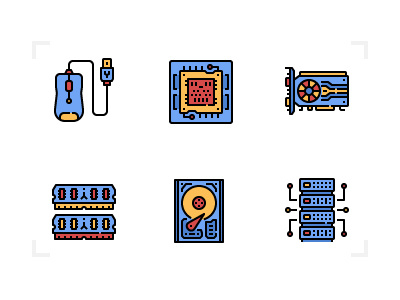 Computer icons computer electronics filled icon parts technology tools