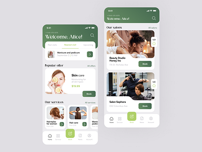 Beauty salon — Mobile app concept