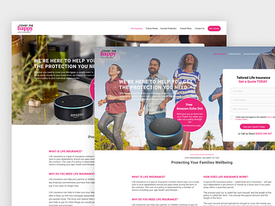 Insurance Website Design design designs desktop design desktop ui pink ui ux uxdesign web webdesign webdesigner website
