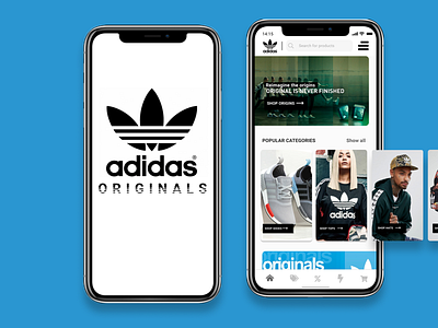 Ecommerce Shop Front UI Breakout Concept - Adidas adidas adidas originals app blue clothing dailyui design flat identity design minimal mobile mobile design mobile ui online shop ui ux web website