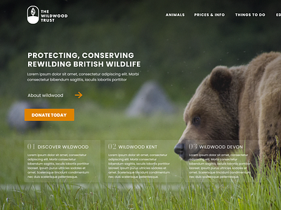 The Wildwood Trust Desktop Concept branding charity design designs logo logodesign mobile ui redesign revamp ui ux uxdesign web website websitedesign wildlife