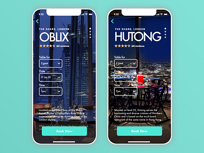 Mobile UI design for London Shard