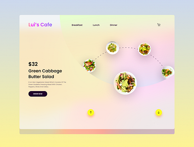 Cafe Menu Webpage UI graphic design