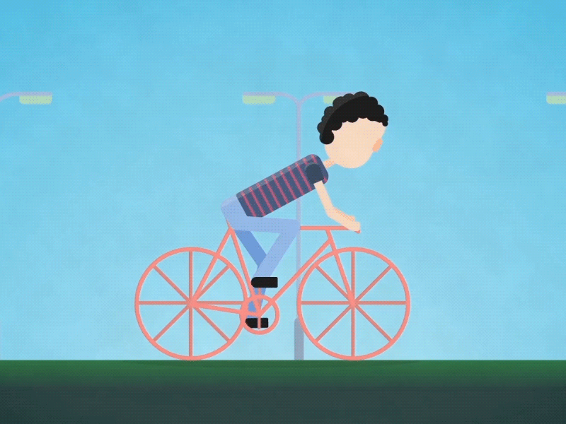 Biking Around 2d animation animation bicycle bike biking loop