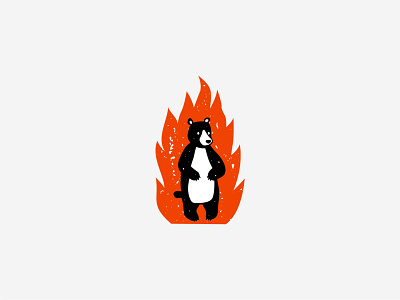 Bear On Fire animal bear branding design fire graphic design illustration light little bear logo logo design logoinspiration vector