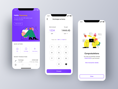 Fintech App concept currency dailyui dailyuichallenge design figma finance fintech homescreen illustration lightmode mockup money pay transaction trends typography ui uidesign uiux