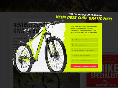 Pop-up cube green mountainbike popup webdesign wordpress
