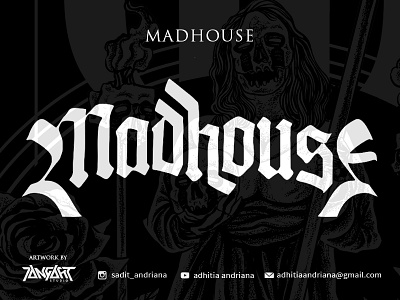 Madhouse logo artwork drawing font logo typogaphy