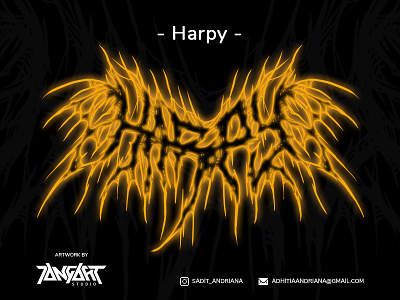 Dribble harpy artwork deathmetal design drawing font font design gore horror illustration jangart logo typography