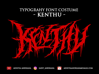 Kenthu band merch concept death metal design drawing font design fonts gore handlettering horror jangart line logo logodesign punk typeface typography