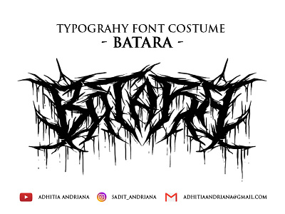 Batara artwork band merch concept costume death metal deathmetal design drawing drawings font font design fonts handlettering horror illustraion illustration jangart typeface typography