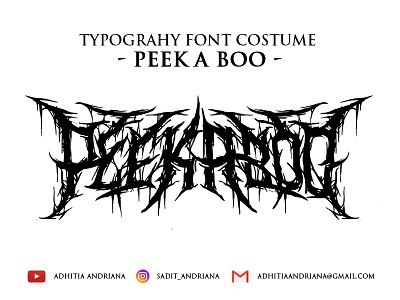 Peek A Boo artwork branding concept costume deathmetal design drawing drawings font font design fonts gore horror illustraion illustration illustrator jangart logo typeface typography